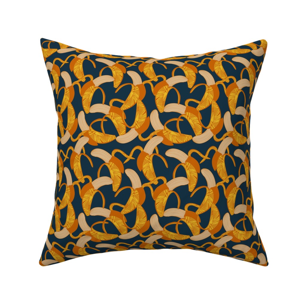 Peeled Banana Yellow on Navy Pillow Shutterfly