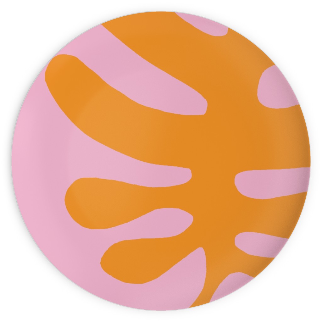Funky Leaf Orange and Pink Plates Shutterfly