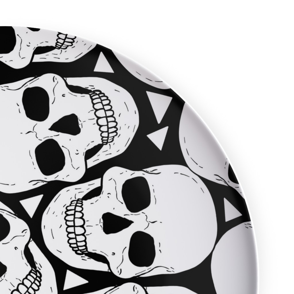 Skulls With Triangles Black and White Plates Shutterfly