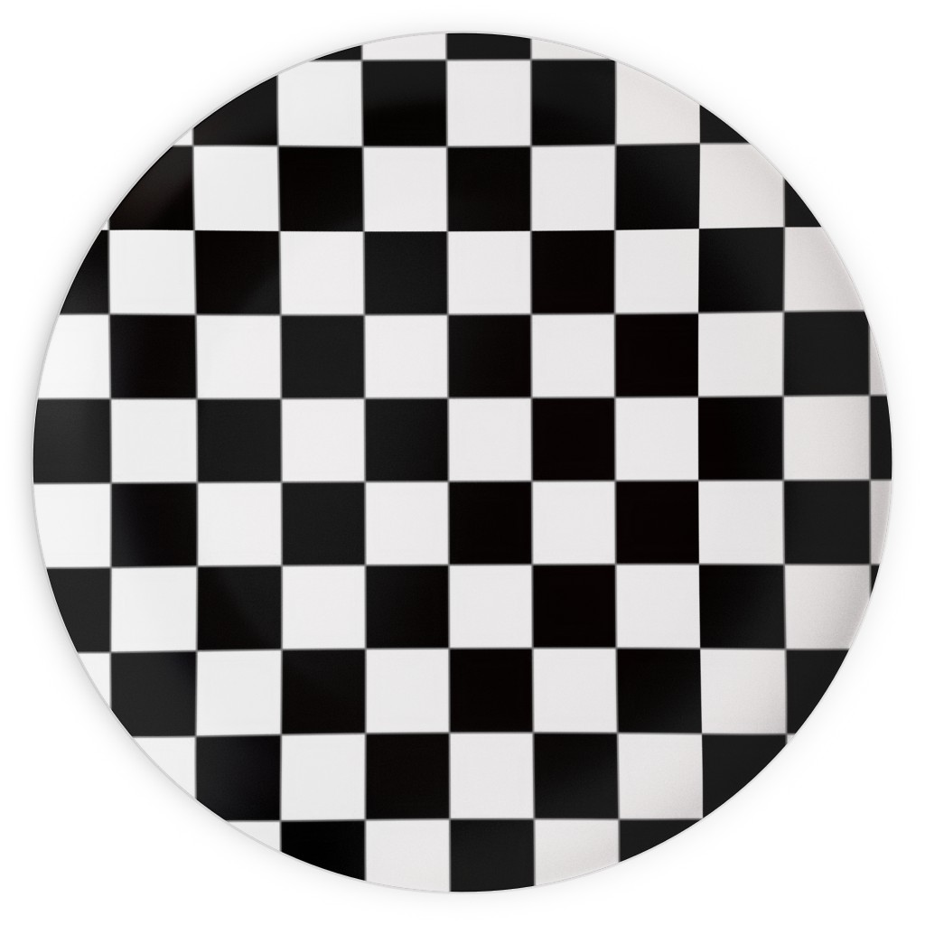 Checker Black and White Plates Shutterfly