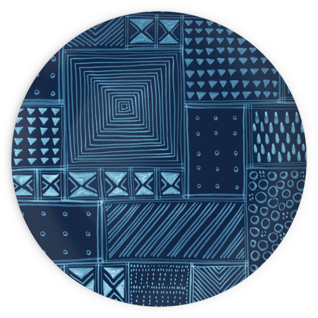 African Tribal Mud Cloth Indigo Plates Shutterfly