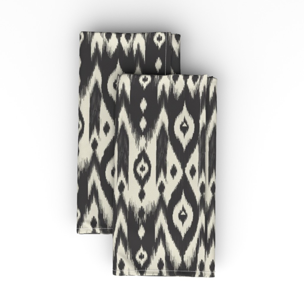 Tribal Ikat Black and Cream Cloth Napkin Shutterfly