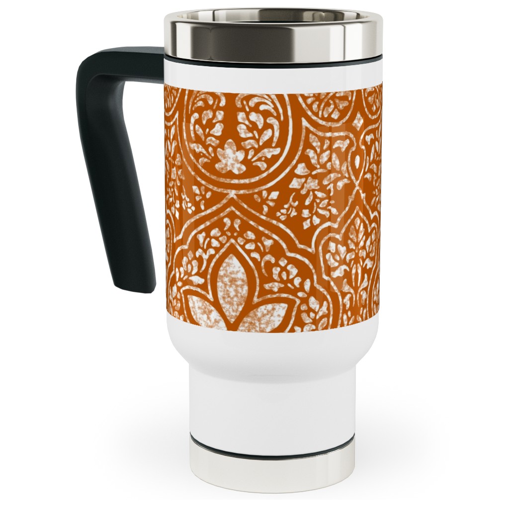 Rajkumari Batik Spice and White Travel Mug with Handle Shutterfly