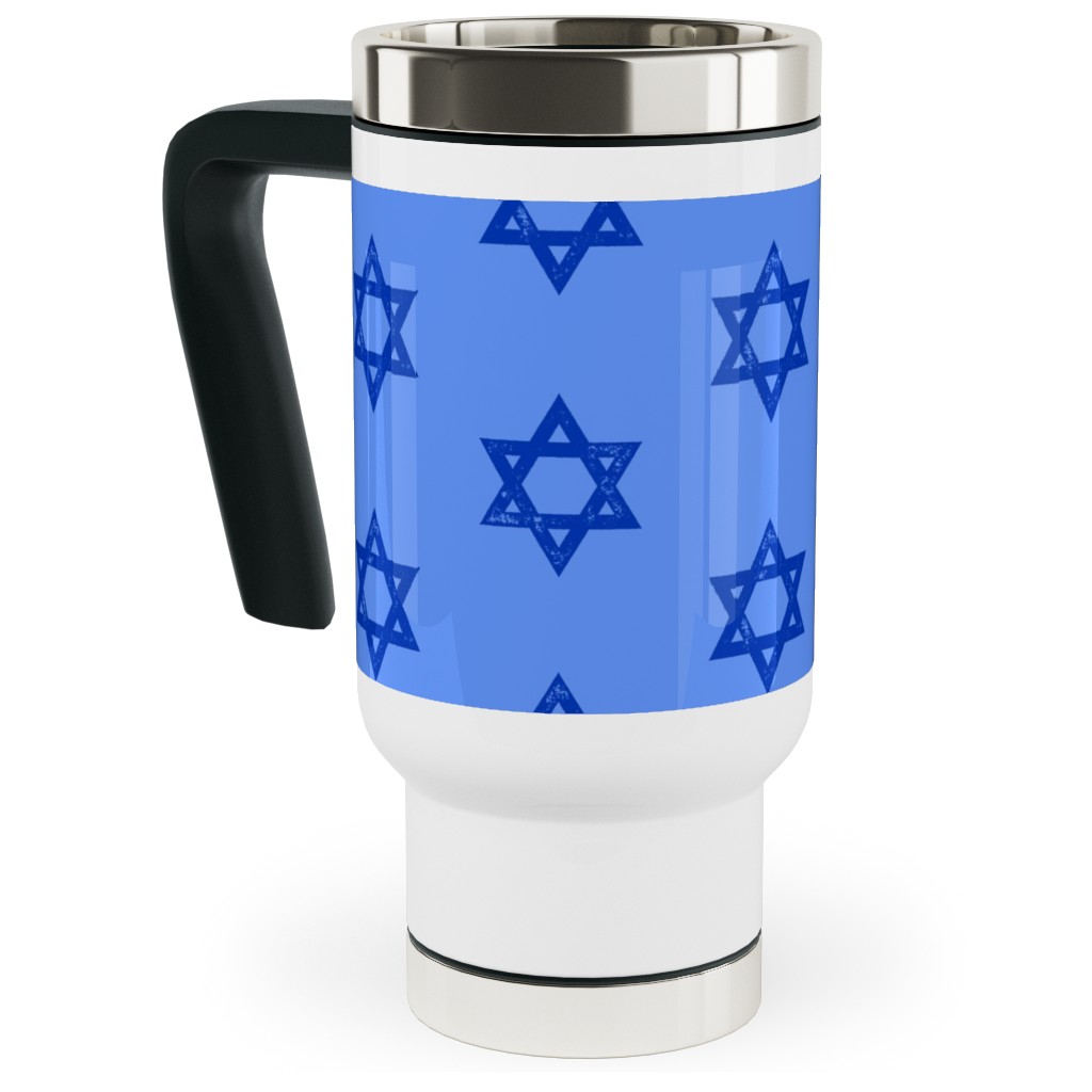 Star of David Blue Travel Mug with Handle Shutterfly