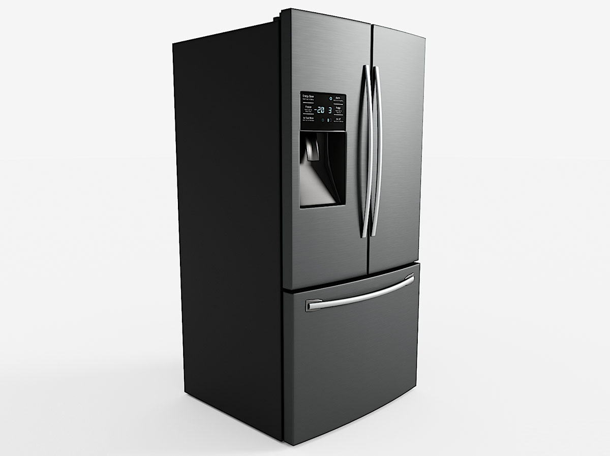 Modern Smart Fridge 3D Model Kitchen Appliances