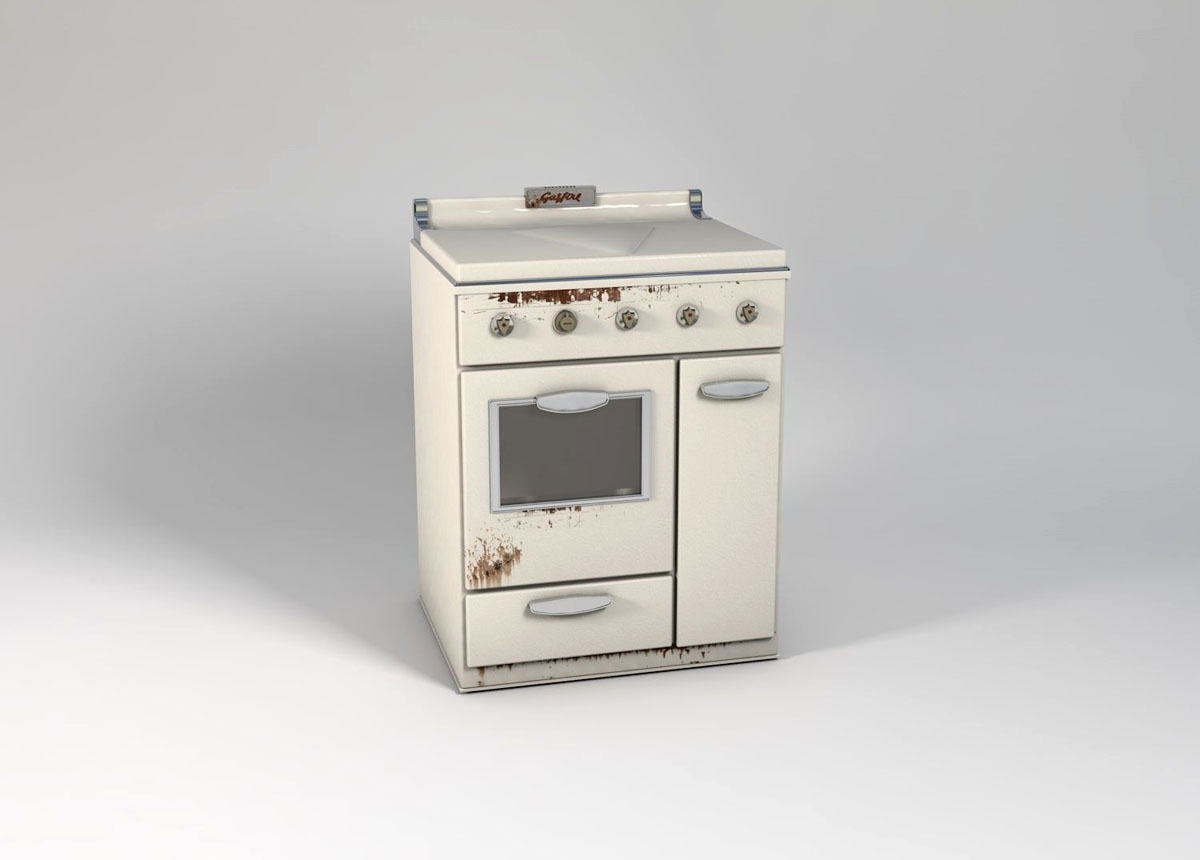 Old Used Gas Fire 3d Model Free C4d Models