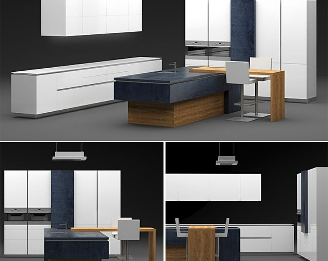 White Furniture Kitchen Design 3D Model Kitchen Design
