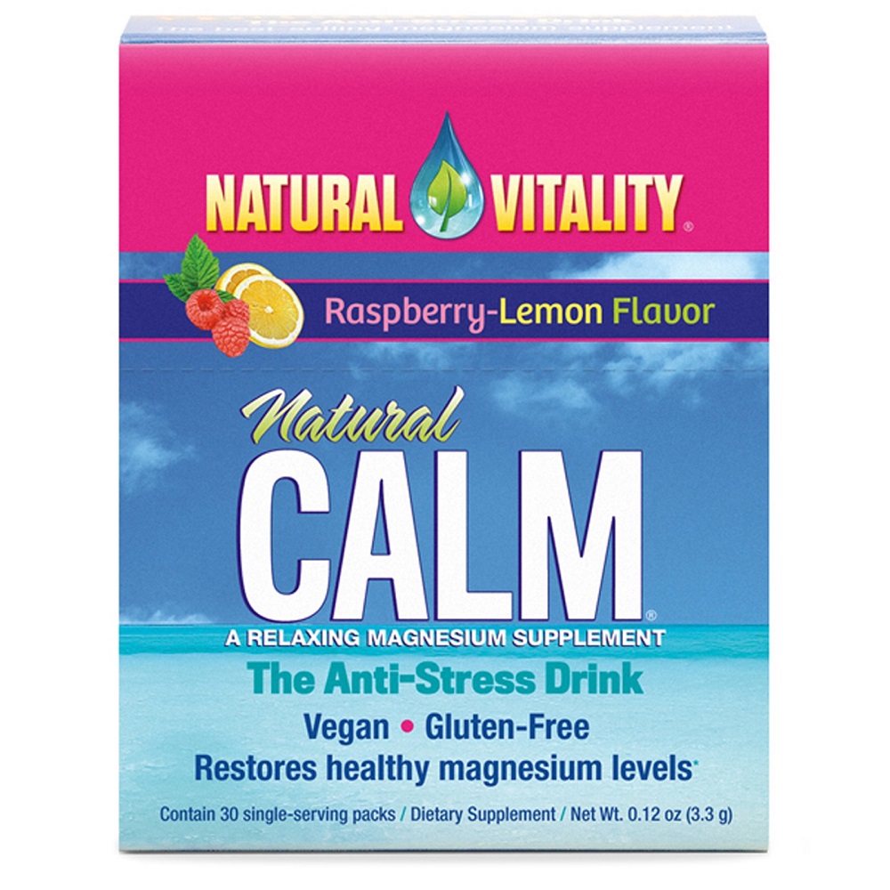 Natural Vitality Magnesium Natural Calm Raspberry Lemon 30 Packets Cornerstone For Natural