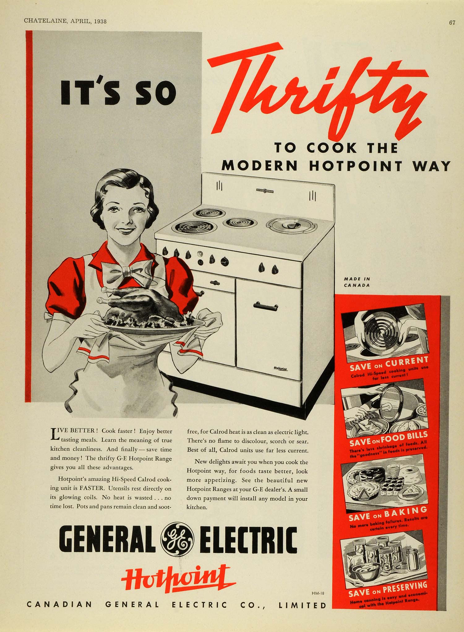 1938 Ad Canadian General Electric Co GE Hotpoint Stove Kitchen Appliances Oven eBay