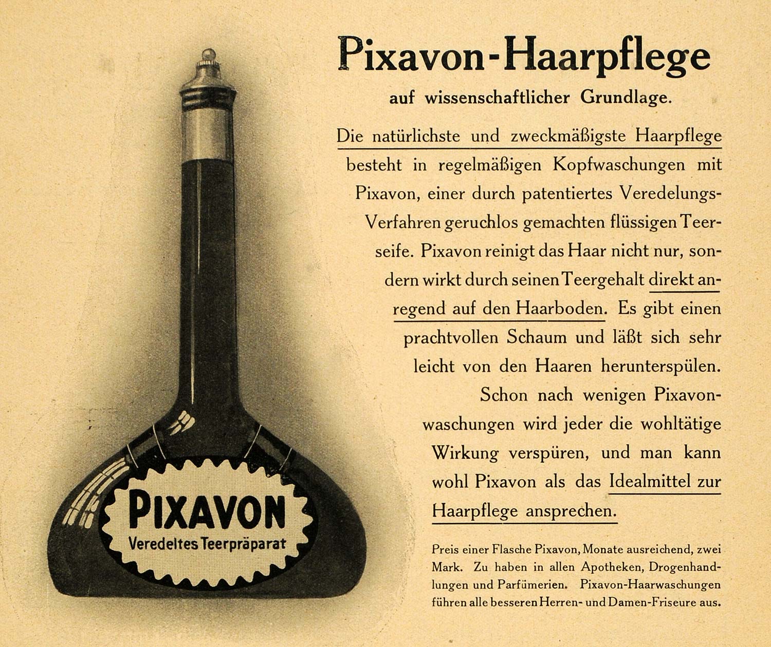 1914 Ad PixavonHaarpflege German Hair Care Style Beauty Product