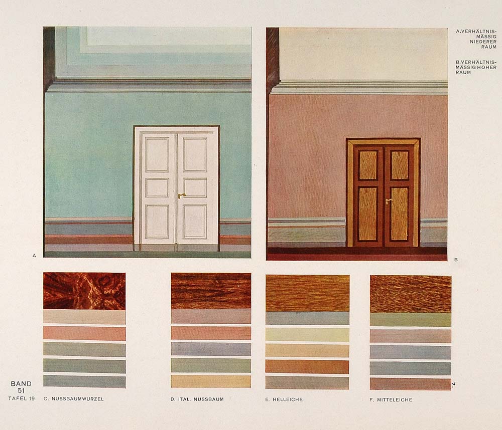 1931 Art Deco Interior Design Wall Colors Room Print