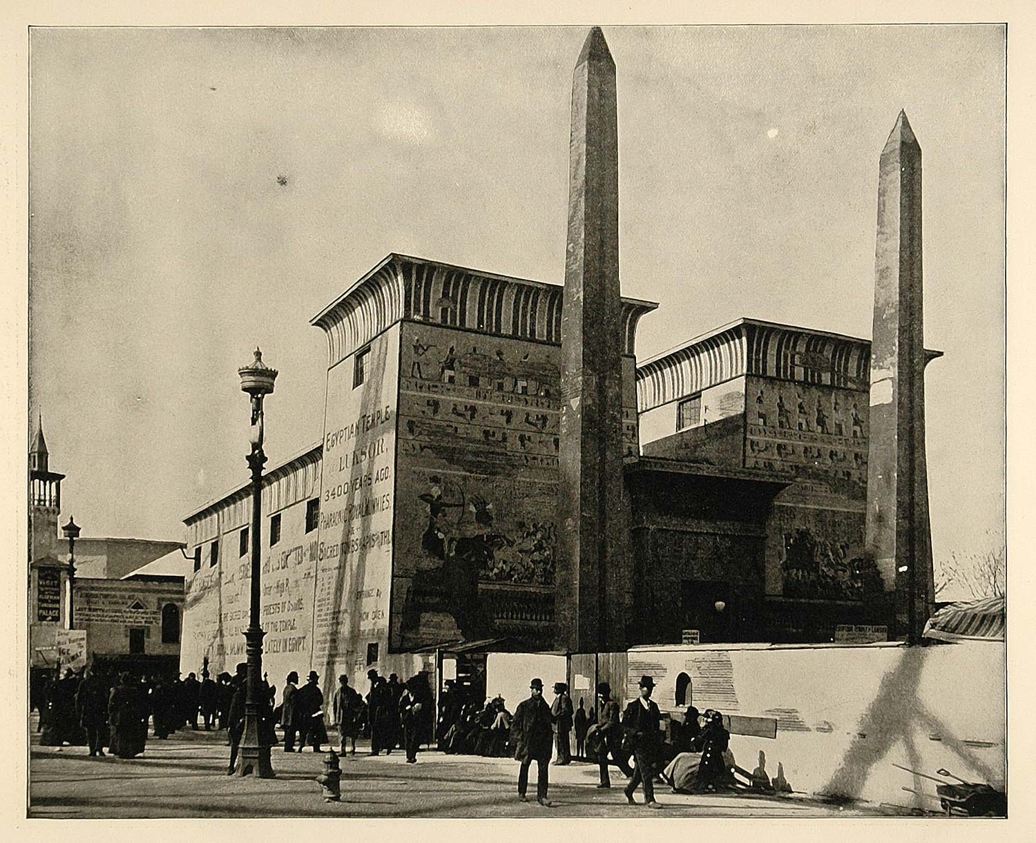 1893 Chicago Worlds Fair Temple Luxor Egyptian Cairo ORIGINAL