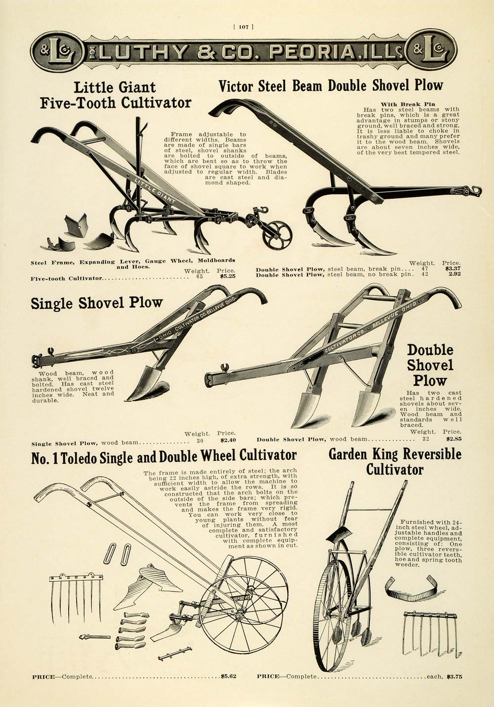 1912 Ad Antique Farm Wheel Cultivator Shovel Plow Farming Implement