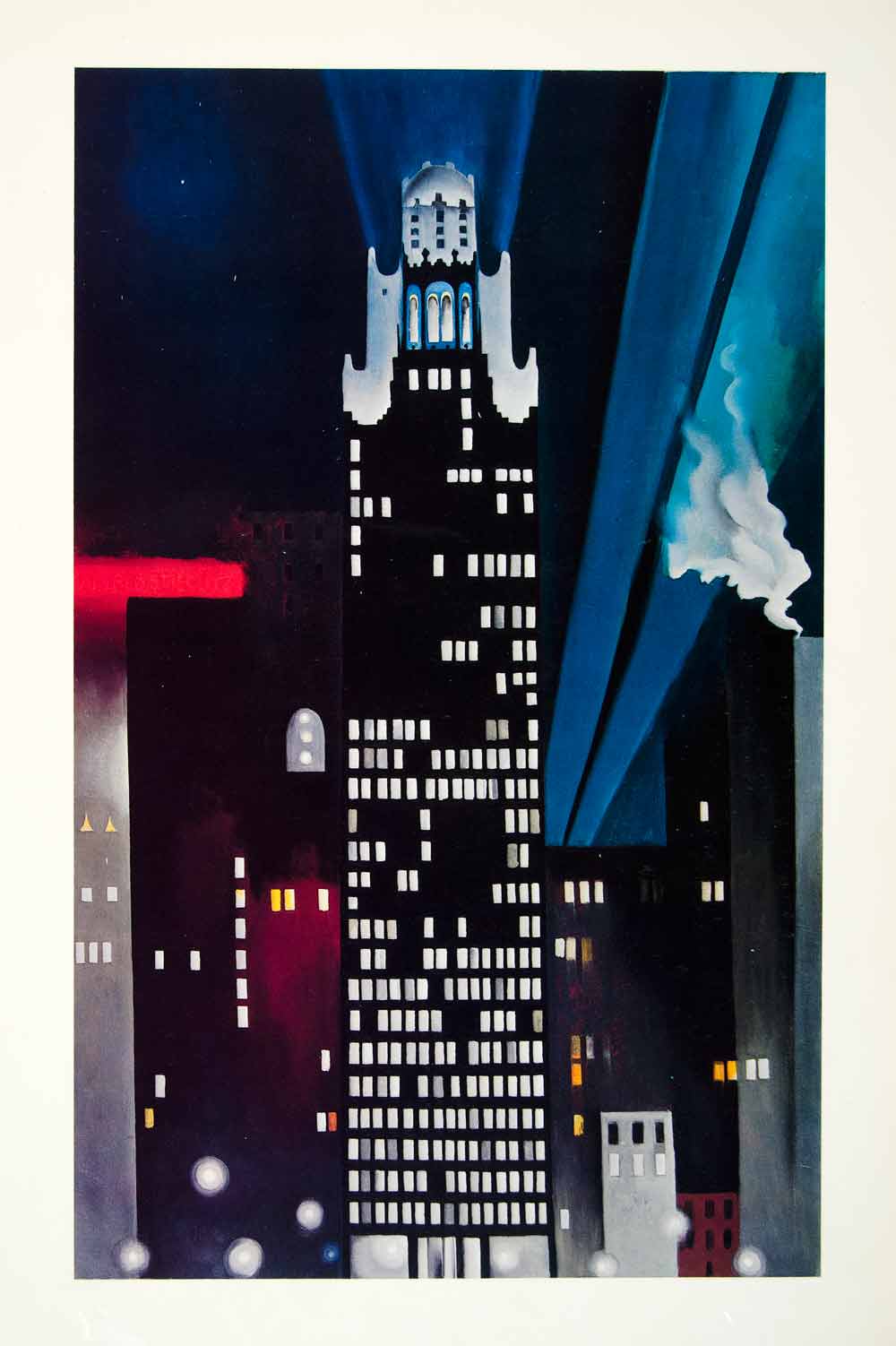 1976 Photolithograph O'Keeffe Radiator Building Night Time New