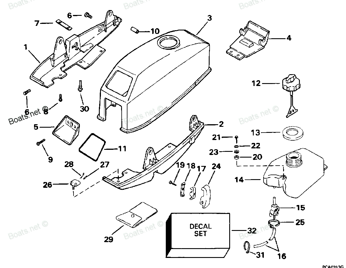 0115352 JOHNSON MOTOR COVER, Johnson