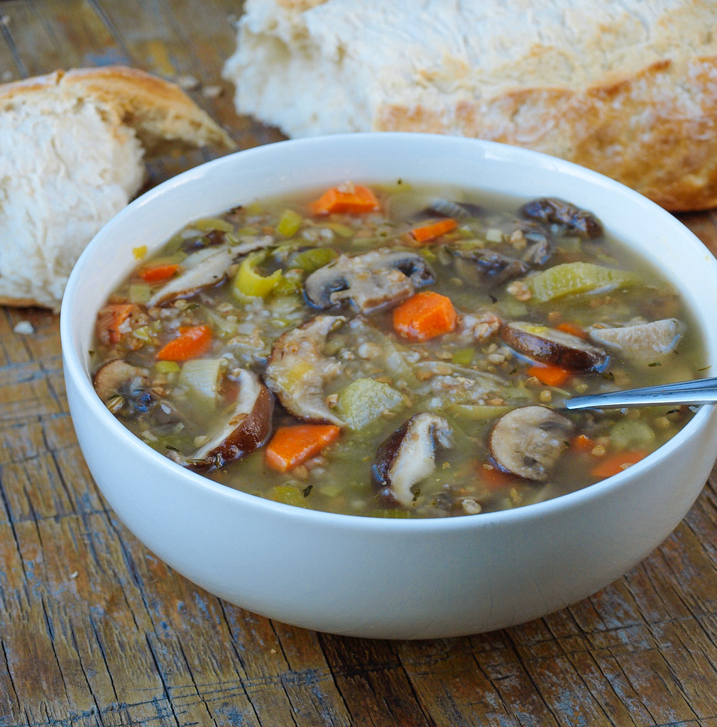 MUSHROOM & BUCKWHEAT SOUP THE SIMPLE VEGANISTA