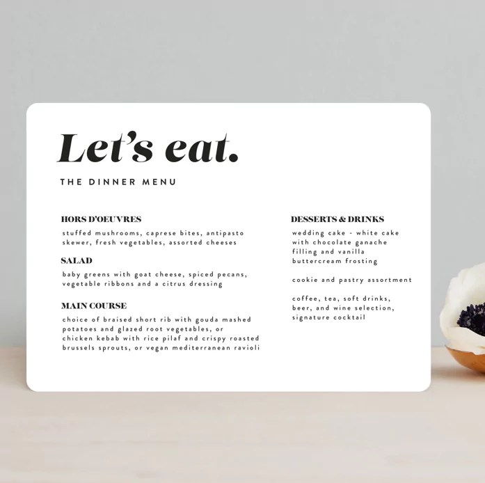 Do You Need Menus for a Buffet Wedding? Emmaline Bride
