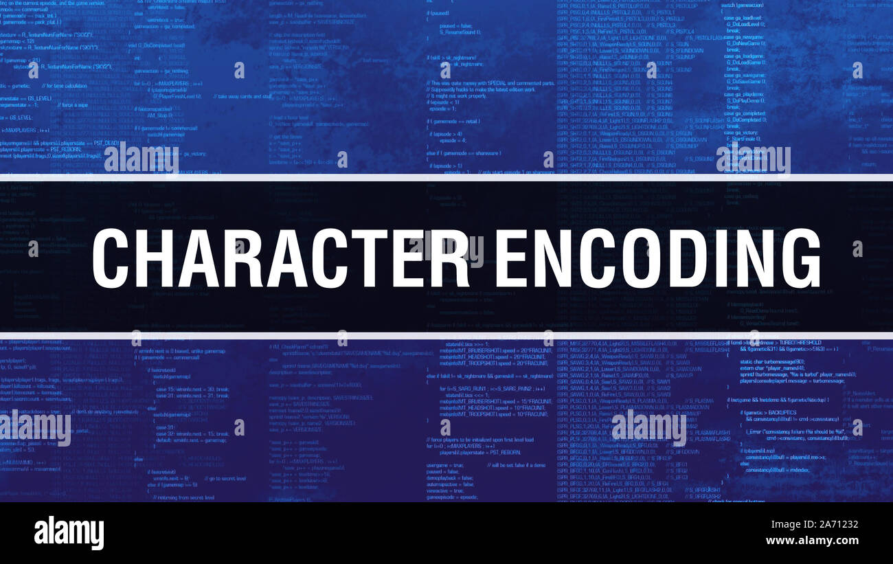 Character encoding with Digital java code text. Character encoding and