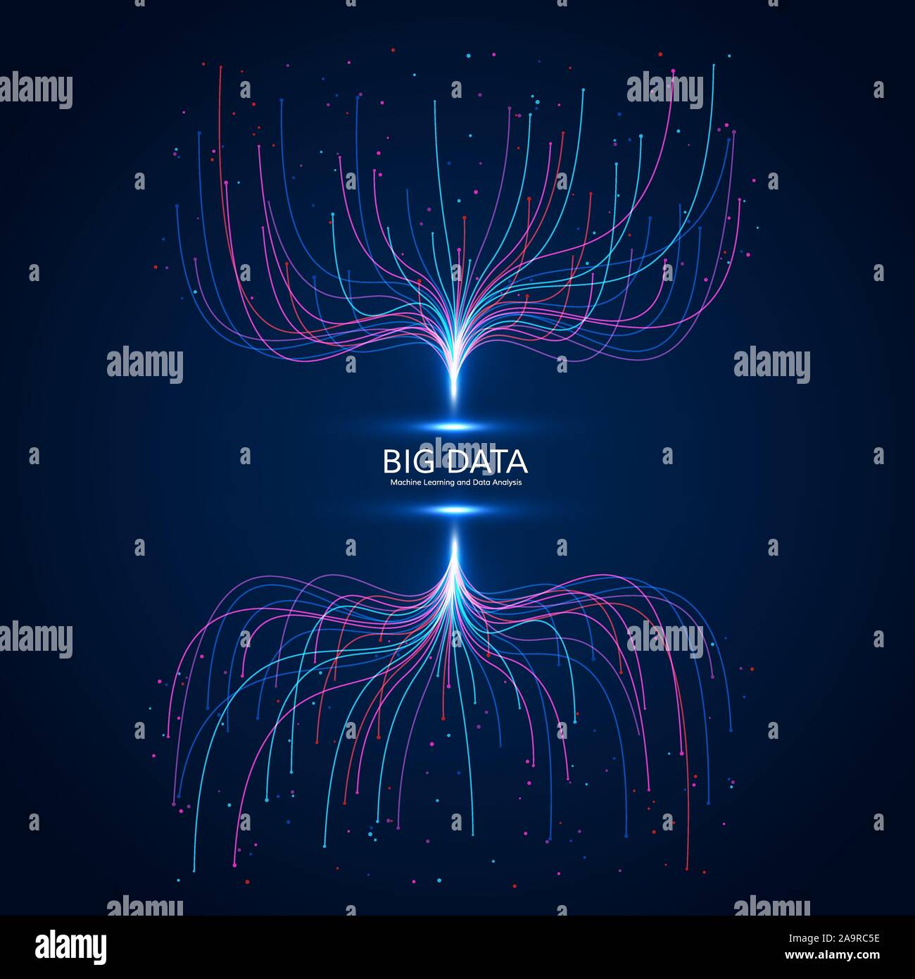Abstract Big Data Visual Concept. Machine Learning and Data Analysis