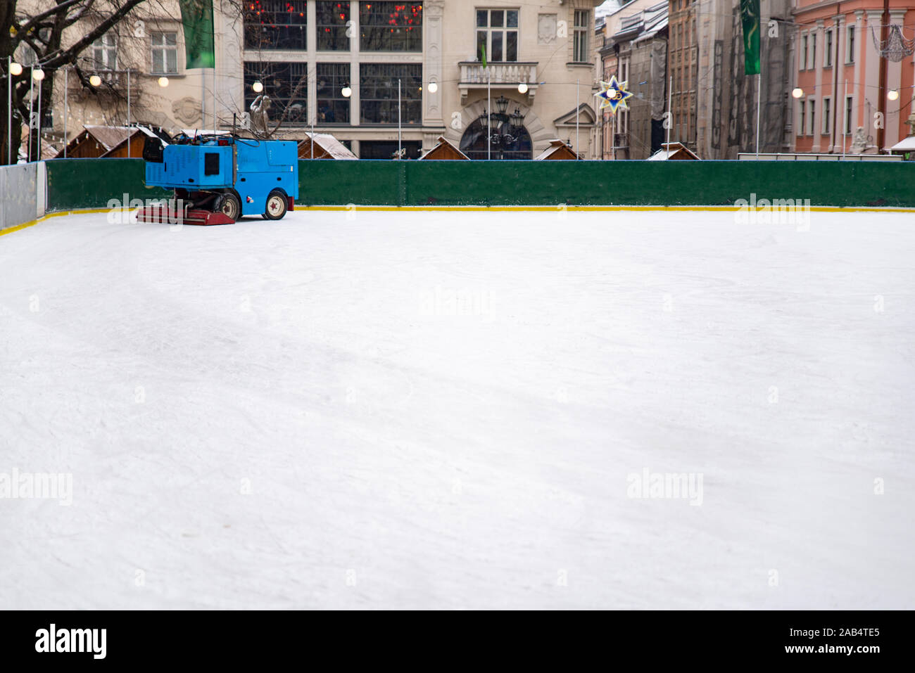 ice rink cleaning machine Stock Photo Alamy