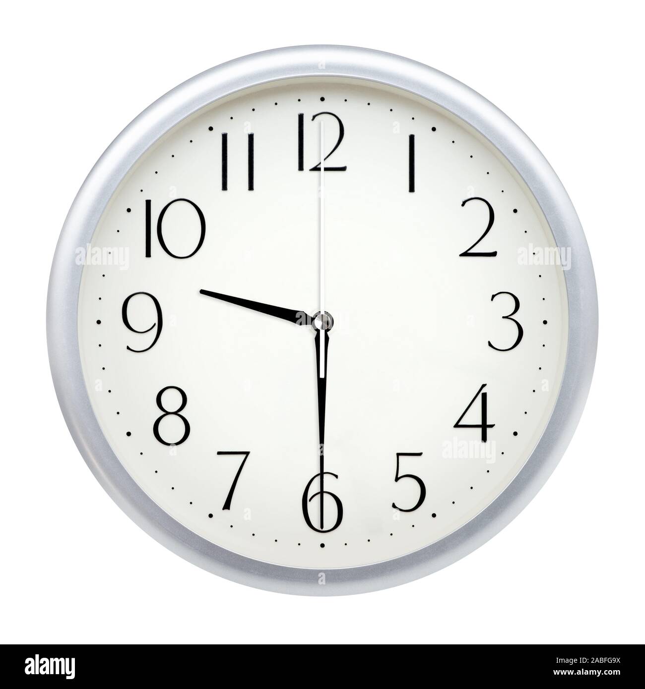 Analog wall clock isolated on white background Stock Photo Alamy