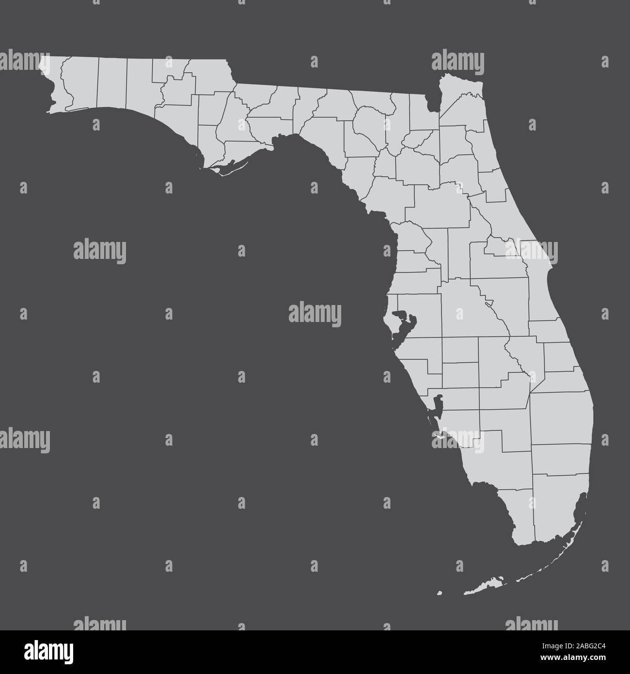Florida counties map Stock Vector Image & Art Alamy