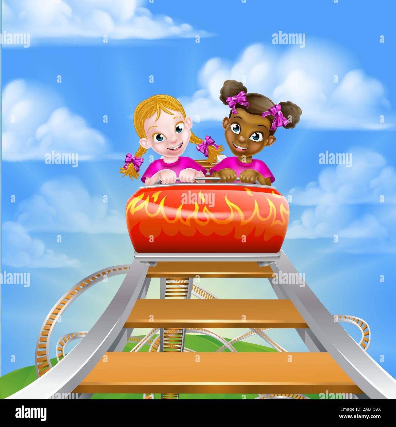 Cartoon Roller Coaster Stock Vector Image & Art Alamy