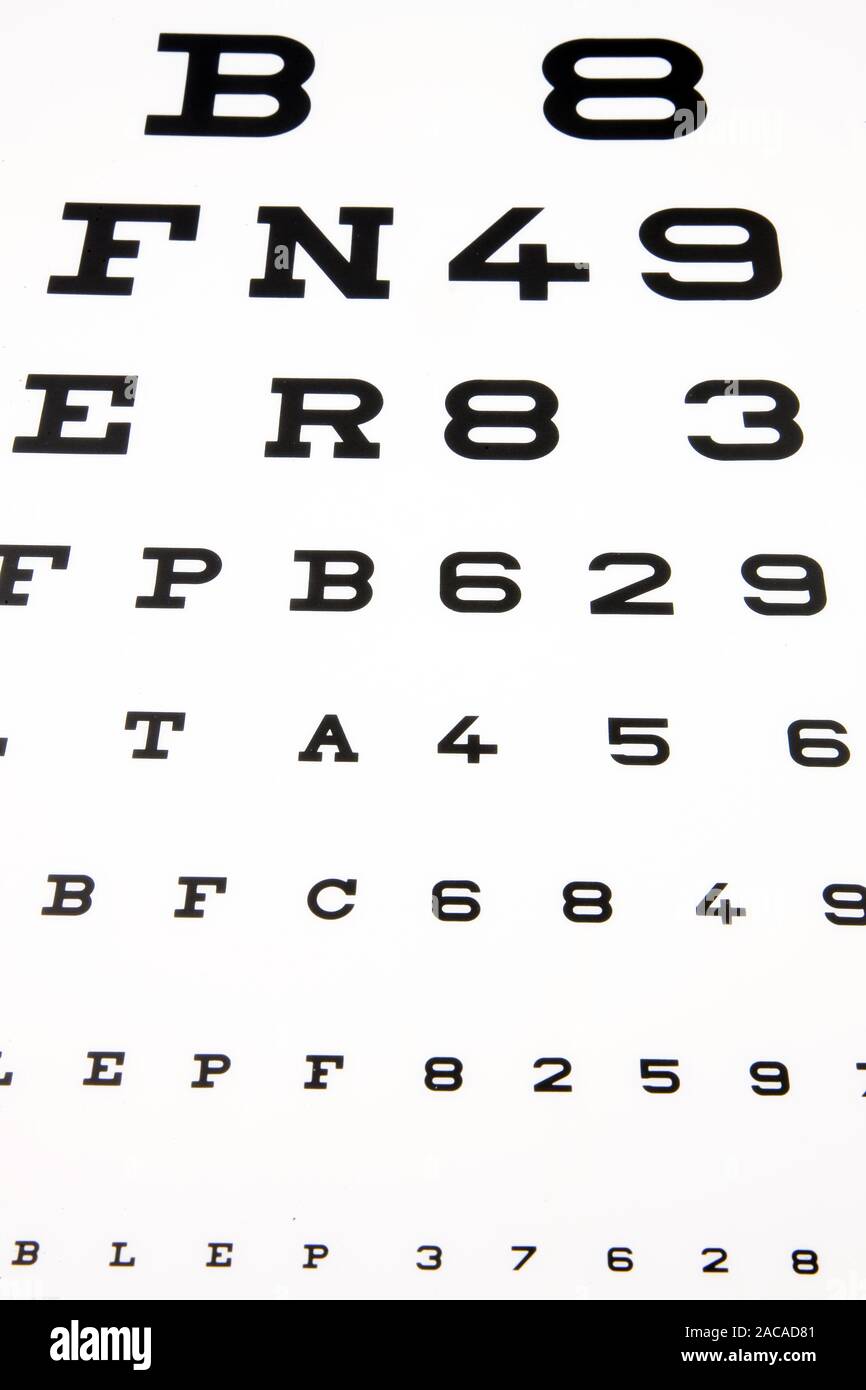 Board for eye test Stock Photo Alamy