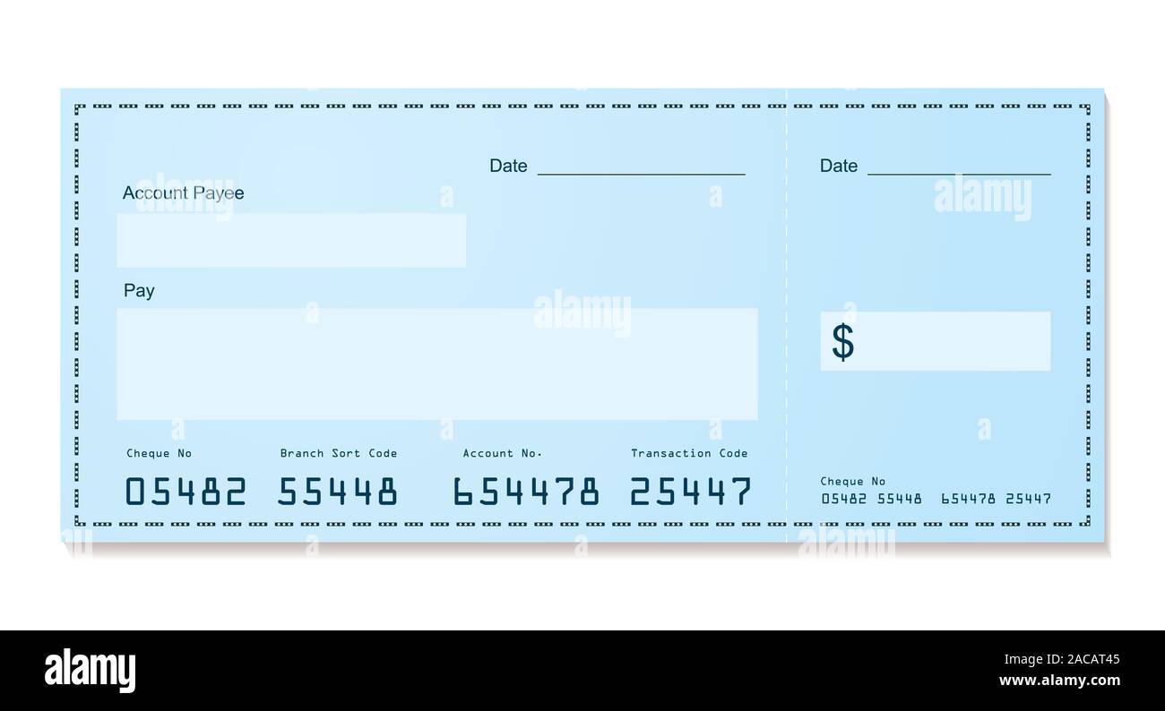 bank cheque old style Stock Photo Alamy