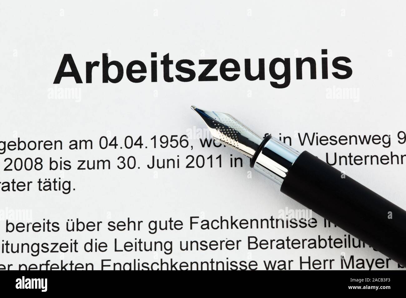 Job reference in German language Stock Photo Alamy