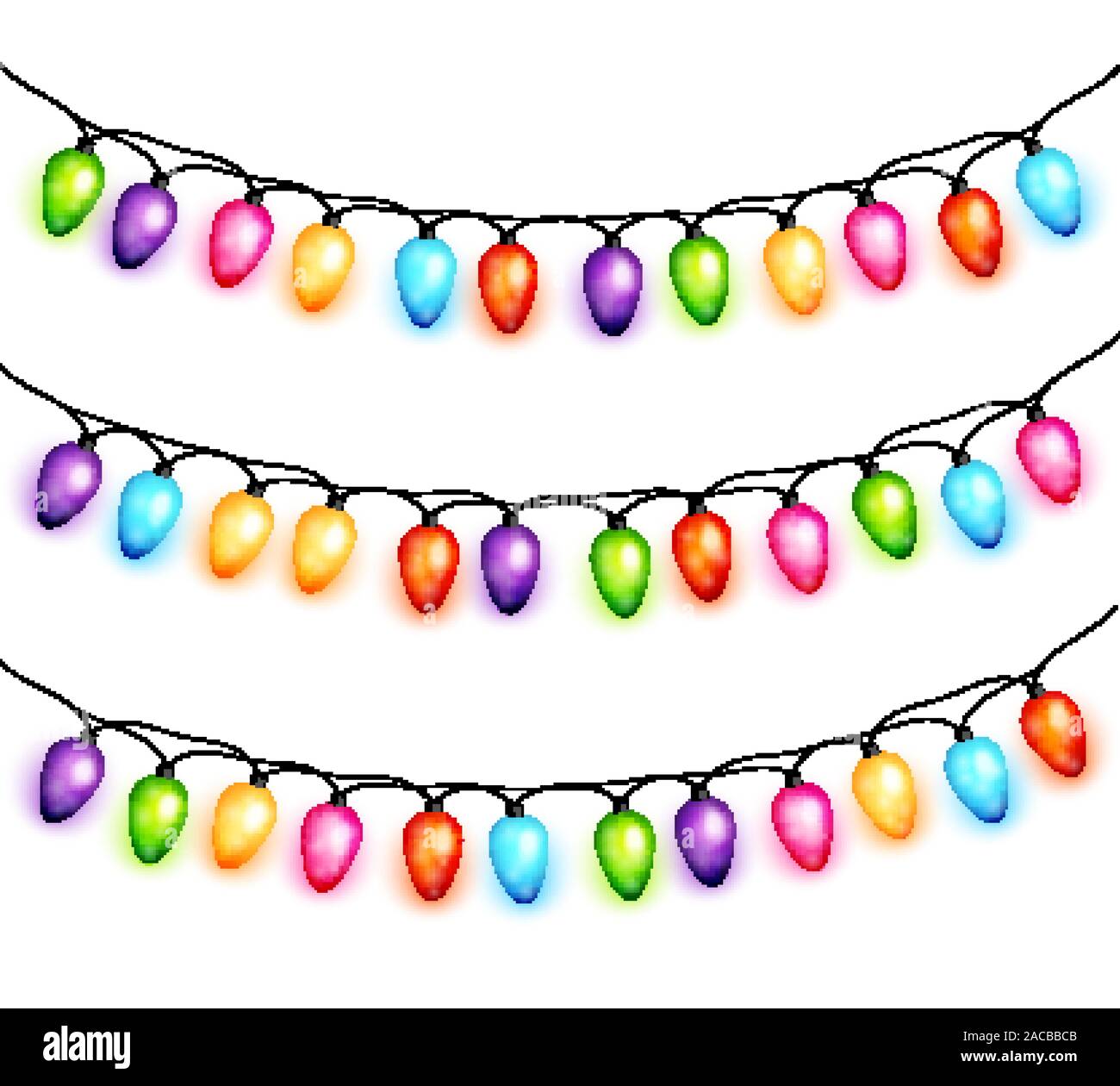 Christmas light bulbs garlands vector Stock Vector Image & Art Alamy