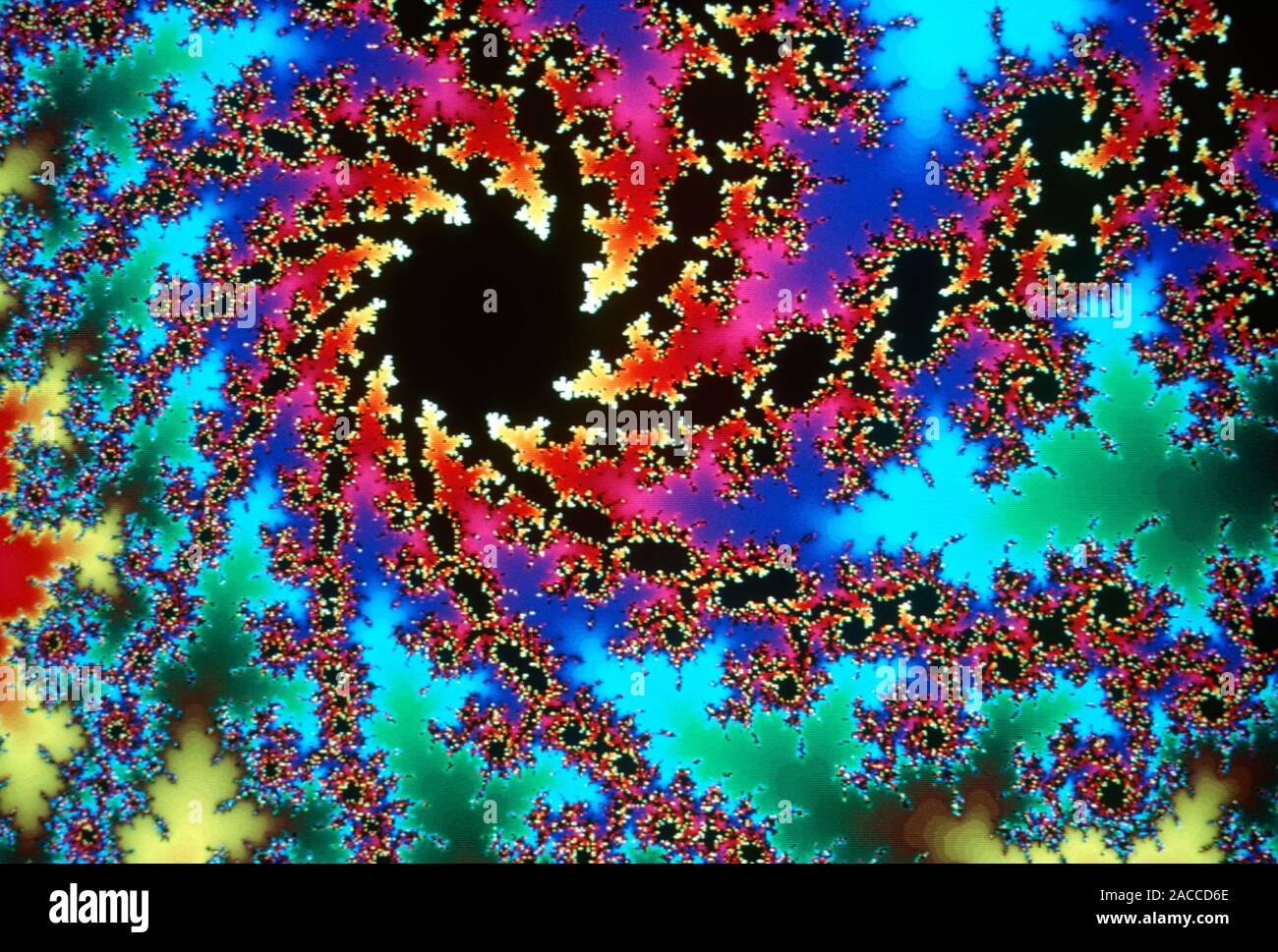 Fractal geometry computer graphics representation of a detail from the Mandelbrot Set, plotted