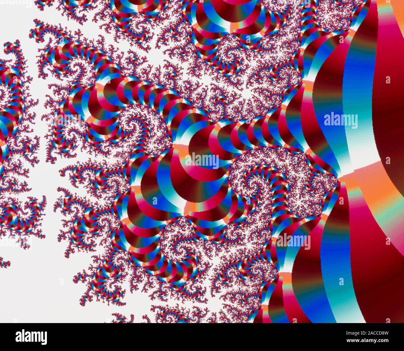 Fractal geometry. Computer graphics image derived from the Julia Set, calculated by the method