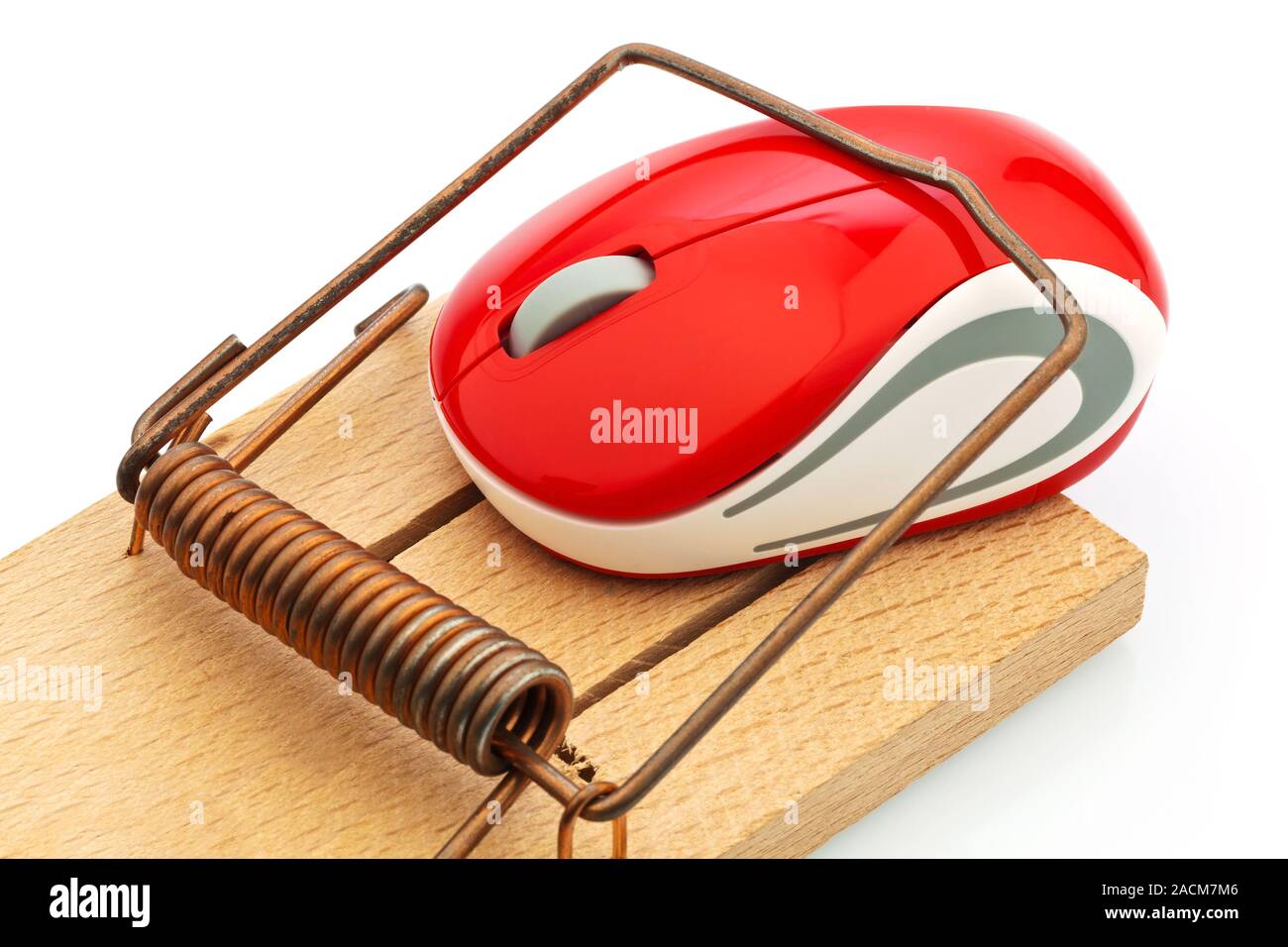 Computer mouse in mouse trap Stock Photo Alamy