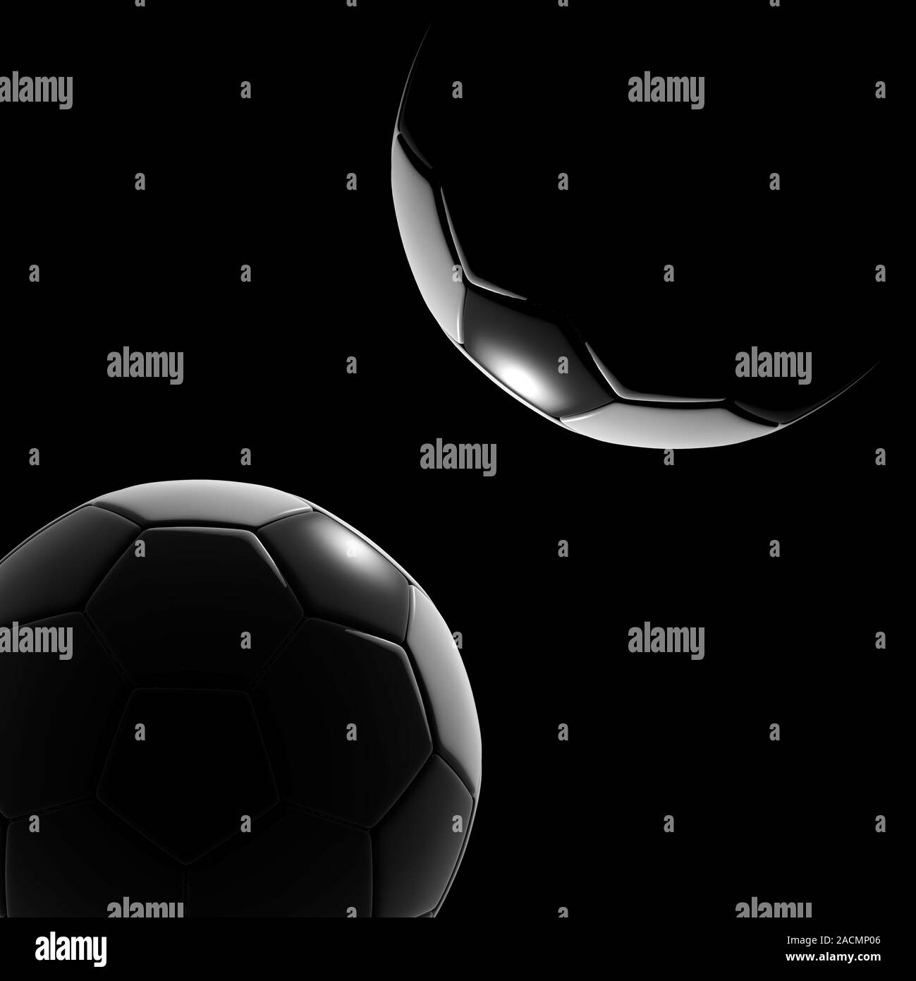 Soccer football ball stadium 3d Black and White Stock Photos & Images