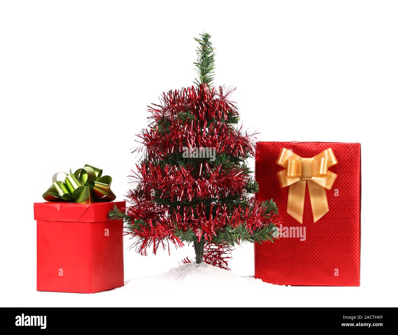 Shiny Christmas Tree Gift Boxes High Resolution Stock Photography and