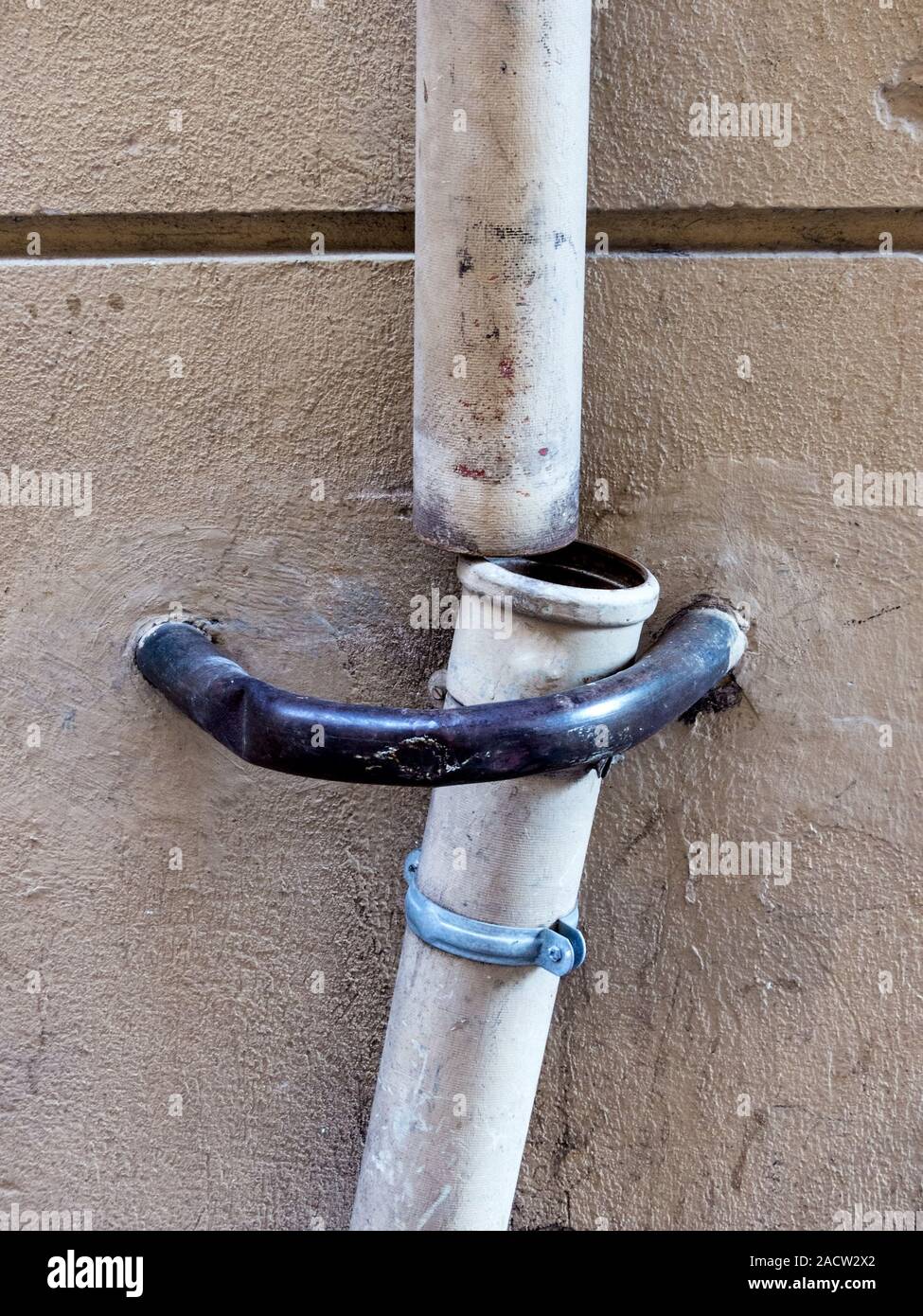 Defective drain pipes Stock Photo Alamy