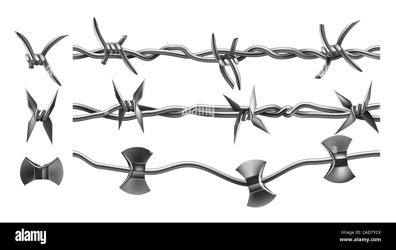 Types of barbed wire Stock Vector Images Alamy