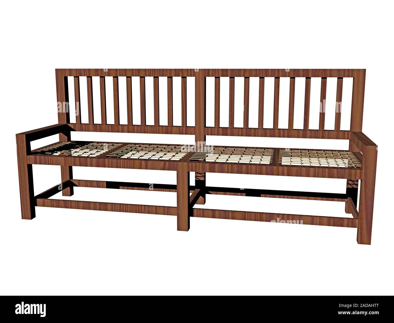 simple wooden brown bench Stock Photo Alamy