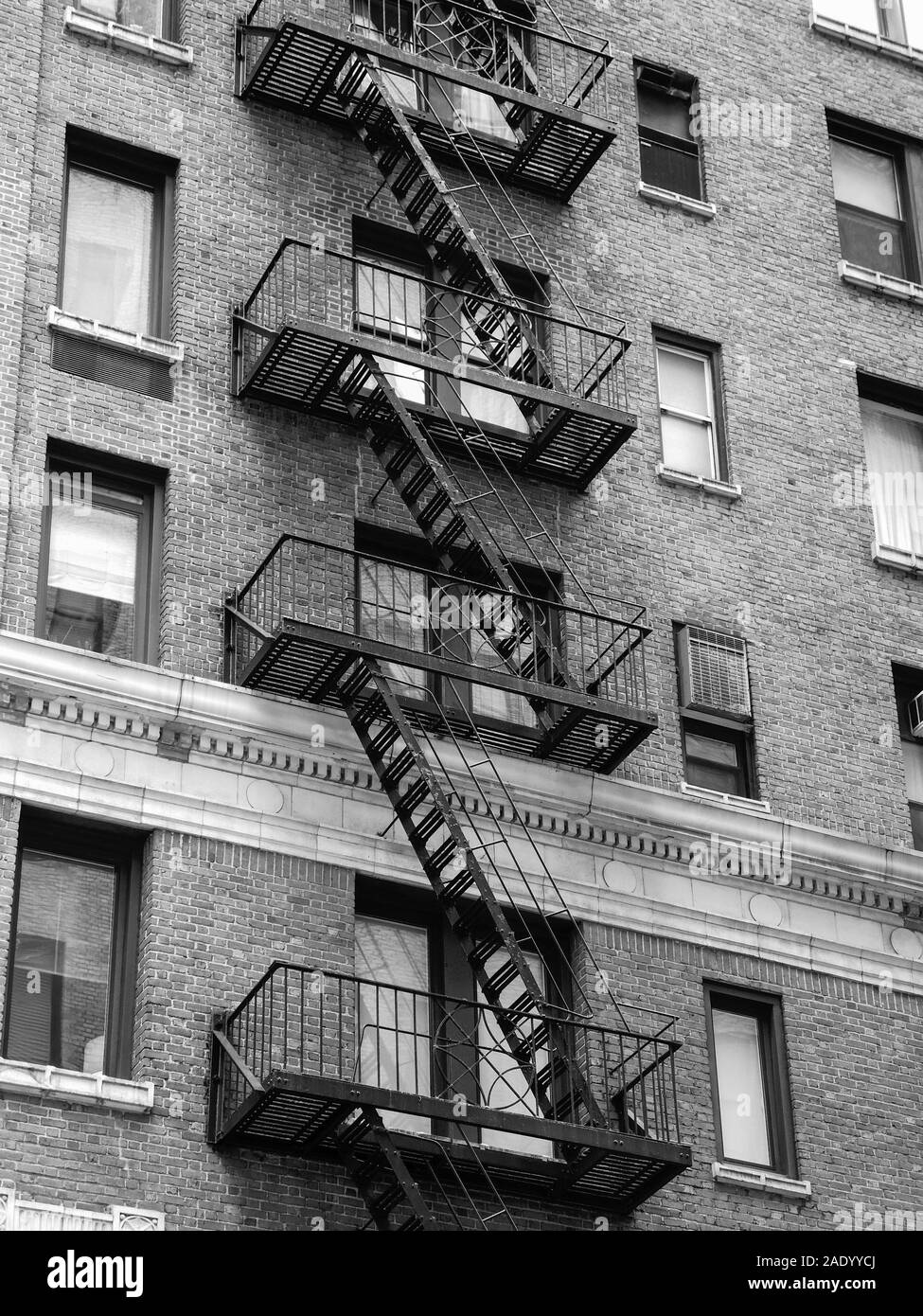 Fire escape ladder Black and White Stock Photos & Images Alamy