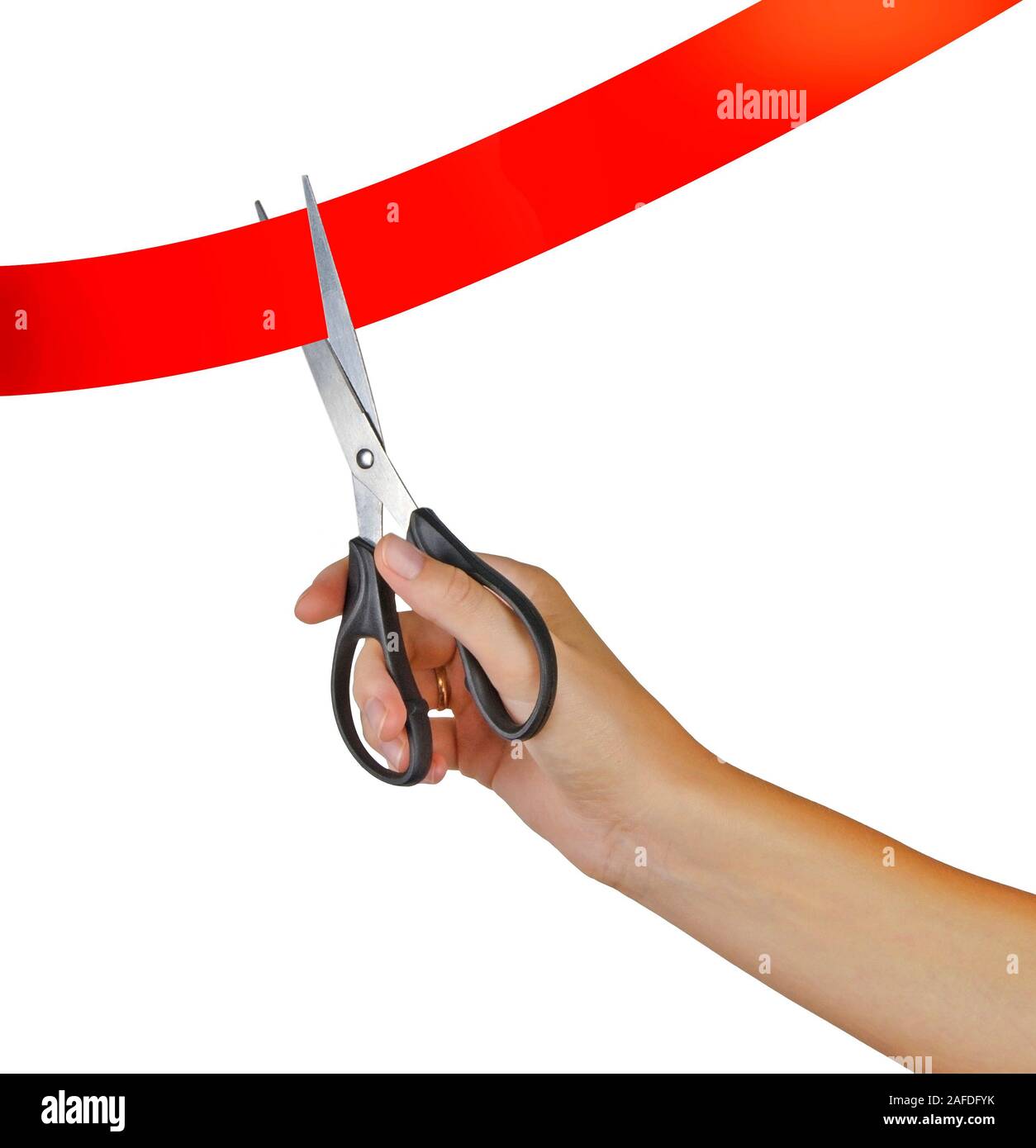 Cutting red tape Stock Photo Alamy