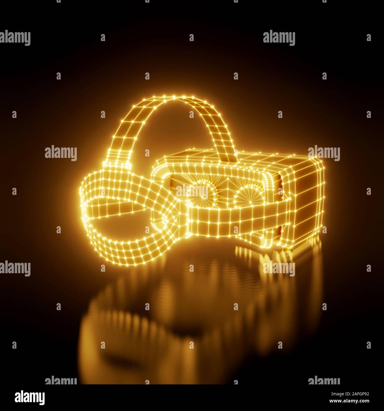 VR Goggles Headset with Light Effect Stock Photo Alamy