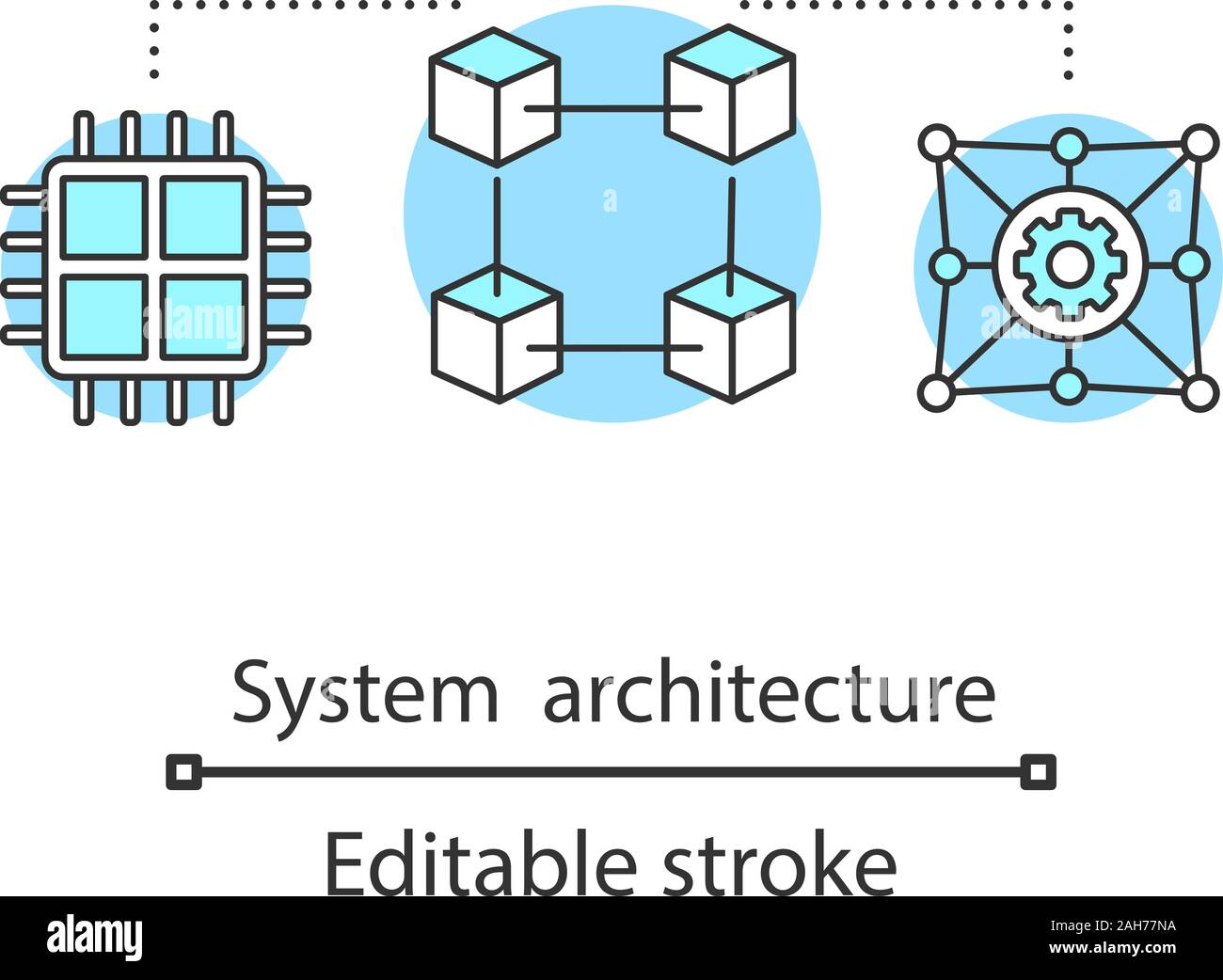 System architecture concept icon. Blockchain technology. Network