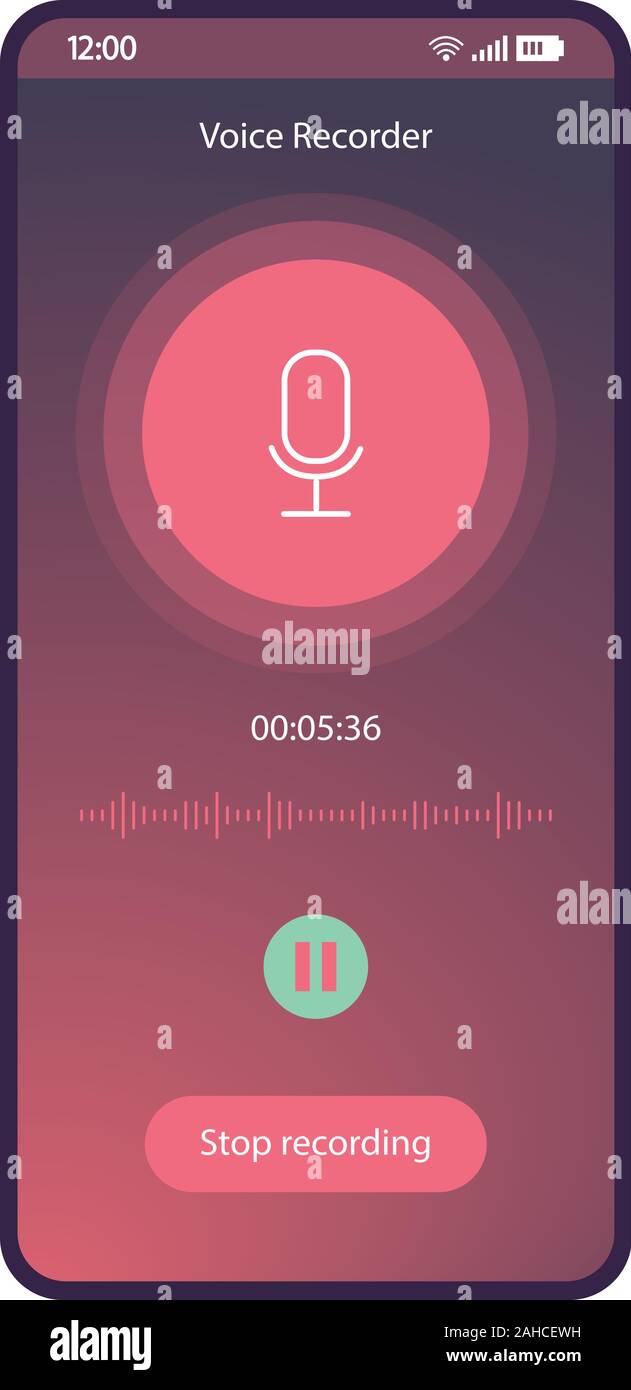 Alarm clock app smartphone interface vector template. Mobile get up