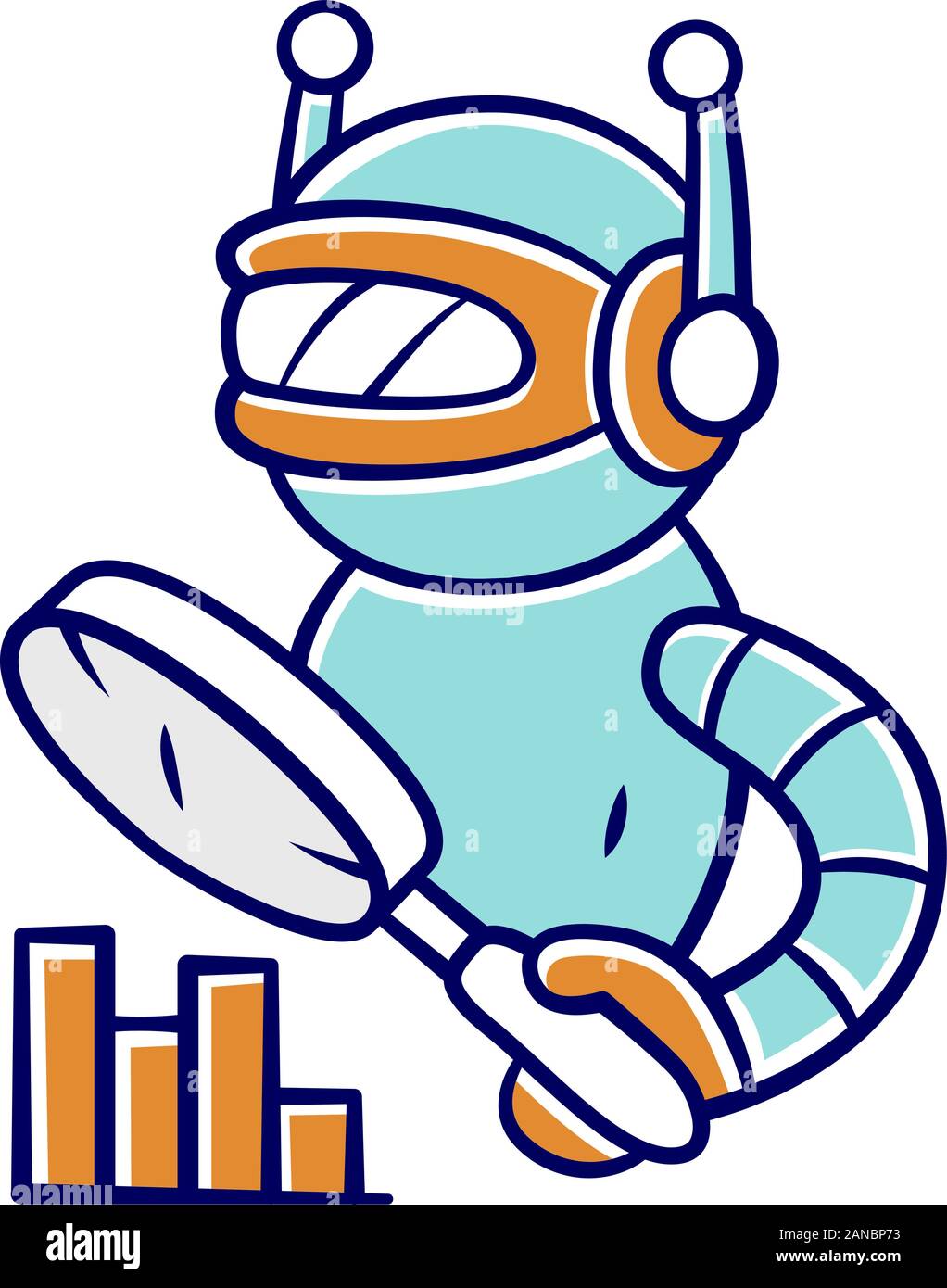 Monitoring bot color icon. Monitor websites uptime. Analytics and