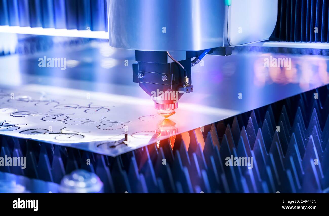 laser cutting machine controller by CNC program Stock Photo Alamy