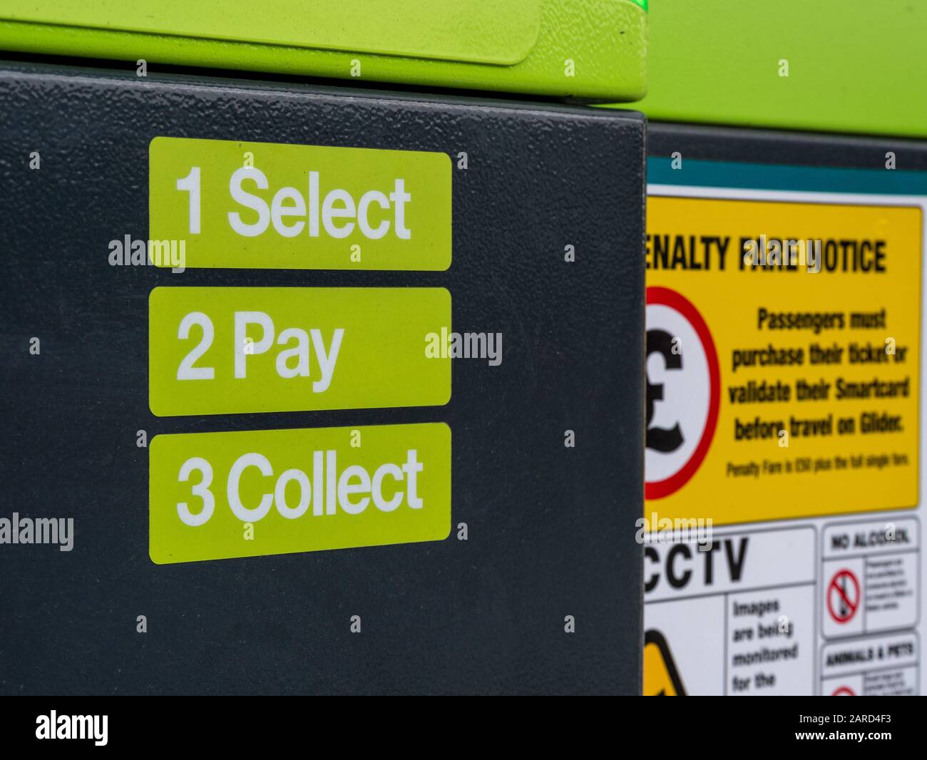 Glider Bus ticket machine Stock Photo Alamy
