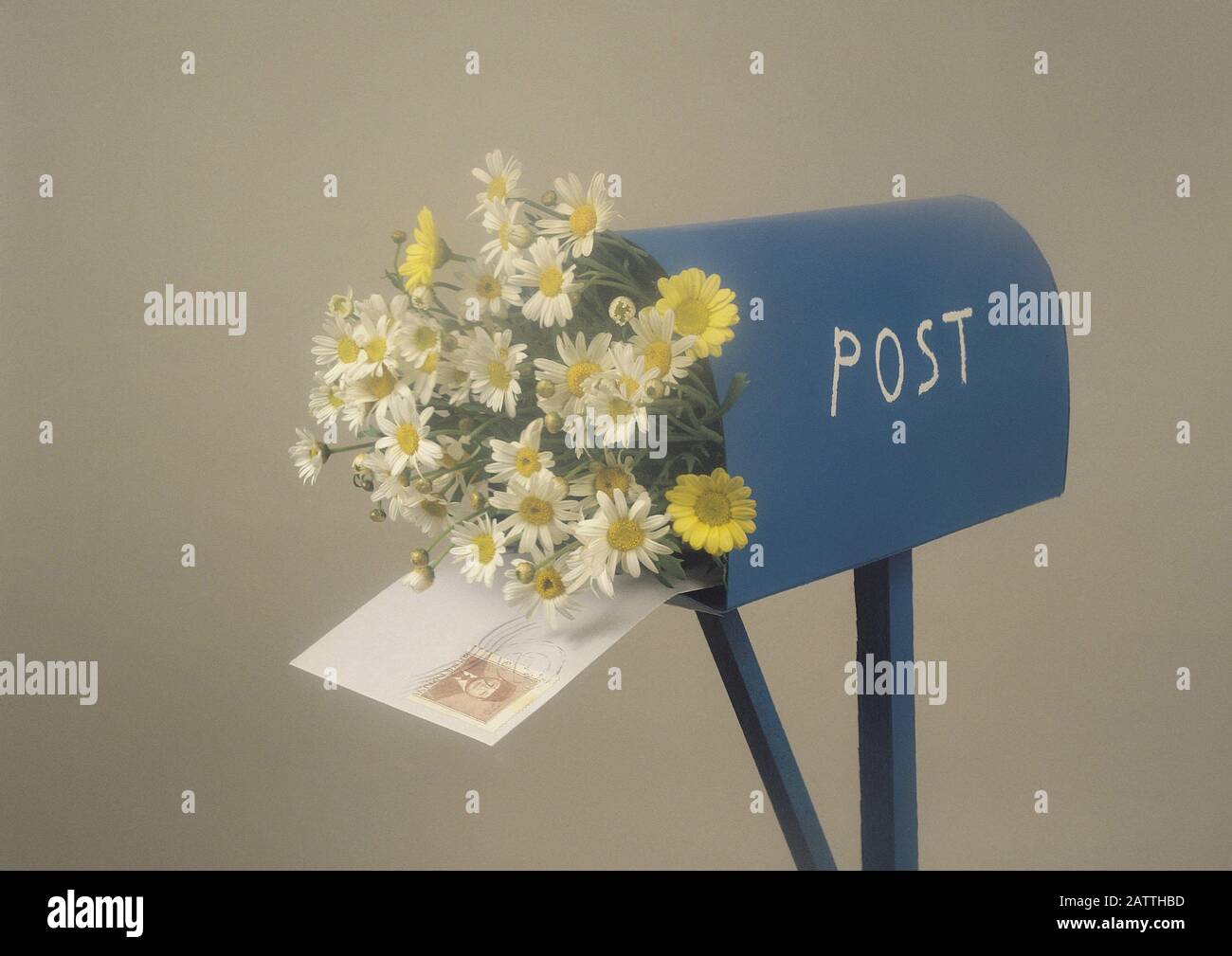 postbox and flower Stock Photo Alamy