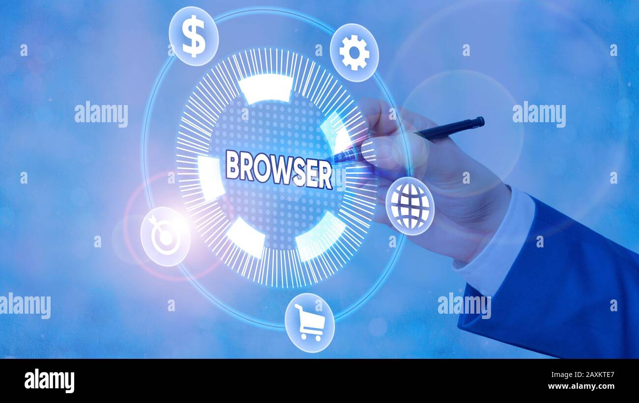 Conceptual hand writing showing Browser. Concept meaning Computer