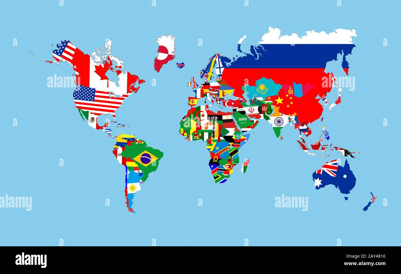 Weltkarte Mit Fahnen World Flags Collection High Resolution Stock Photography and Images Alamy
